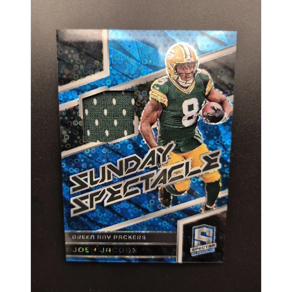 2024 Panini Spectra Sunday Spectacle Josh Jacobs #SS-JJS Neon Blue Prizm /60